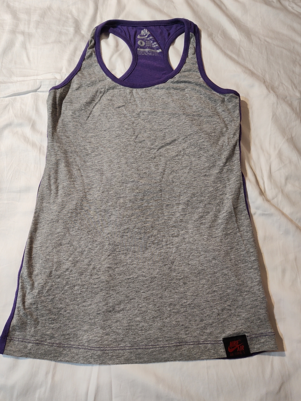 Nike Gray Racerback Tank with Purple Trim